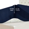 Hafaa Navy King Size Fitted Sheets 40cm Deep Pocket Soft