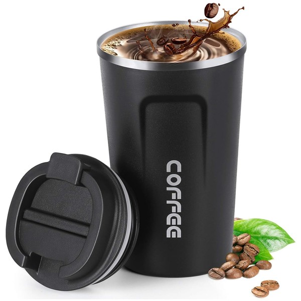 VAGEY Termo para Café de Acero Inoxidable 304 con Tapa,