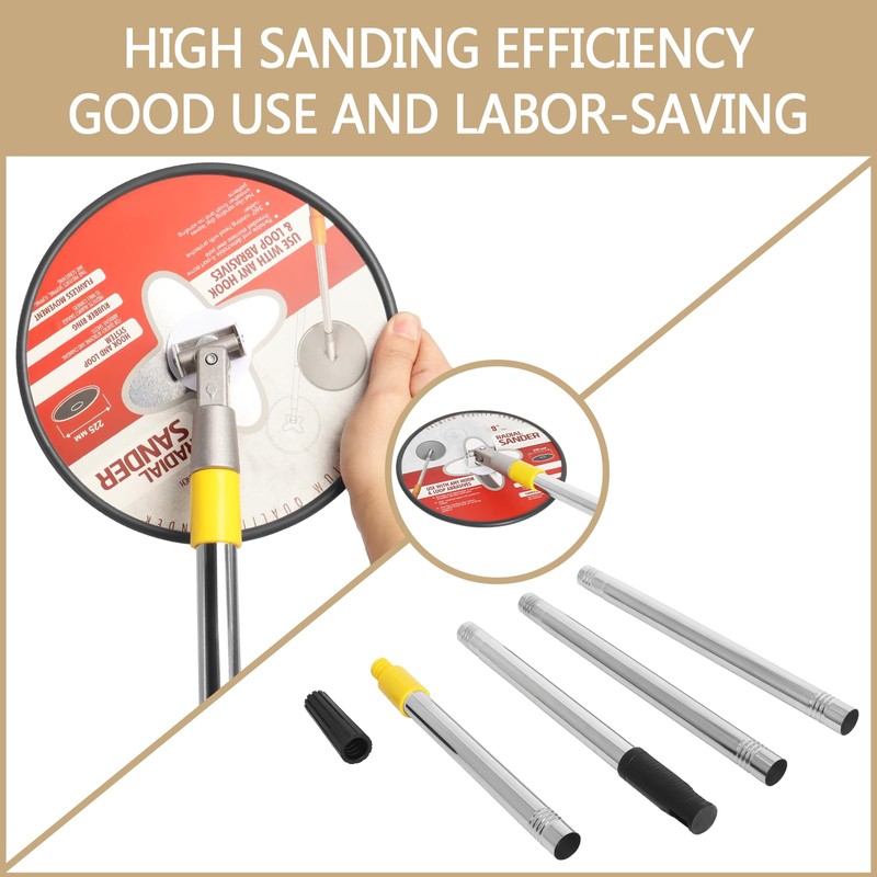 Radial Sander with Pole, 9 Inch Drywall Pole Sander, Wall