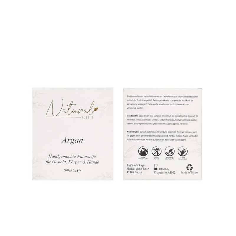Natural Cilt Argan Soap, 100% Natural Soap, Without Harmful Ingredients,