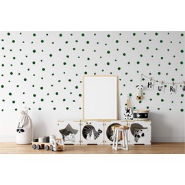 StickerDeen | Doodle Dots Pattern Mural Style Shape Decoration Removable Nursery Wall Art, Window, Furniture Vinyl Decal Stickers Gift | (Pack of 216) (Green)