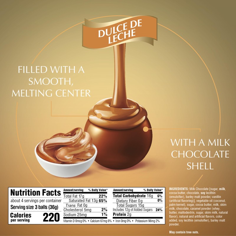 Lindt LINDOR Dulce de Leche Milk Chocolate Truffles, Milk Chocolate