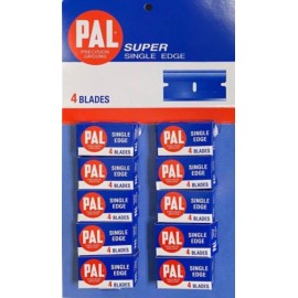 Personna Pal Blue Single Edge Razor Blades by Personna 10 Packs Of 4