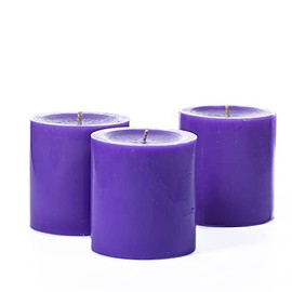 Richland Set of 3 Lavender Pillar Candles 3" x 3" Unscented Dripless for Weddings Home Holidays Relaxation Spa Church…