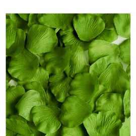 Kyezi Design and Craft Silk Rose Petals, Artificial Petals, Fake Rose Petals, Wedding Aisle Runner Petals, Party Decoration (500 Petals, Green)