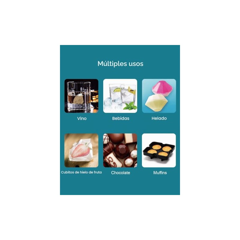 Moldes para cubitos de hielo de diamantes, moldes para cubitos
