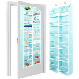 HOMELUX THEORY Heavy Duty Over the Door Organizer - Extra Wide Closet Organizers And Storage, Hanging Storage Door for Bedroom & Baby Nursery, 1PC Baby Blue