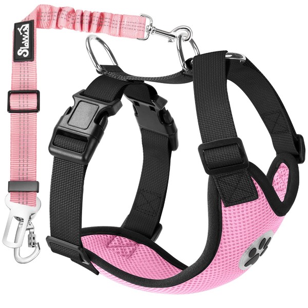 Eyein Dog Harness with Seat Belt for Car, 2 Carabiner
