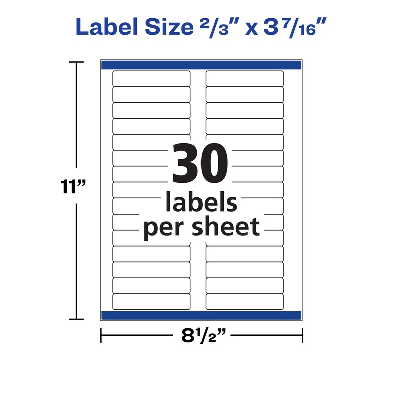 Avery File Folder Labels with TrueBlock Technology, Permanent Adhesive, 2/3"