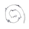 Mayas Gems Sterling Silver, Sun Moon and Star Anklet, Mini