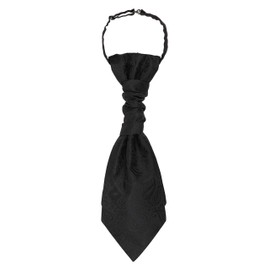 WANYING Men Pre-Tied Plastron Tie Wedding Cravat Adjustably with Hook for Wedding - Paisley Pattern Black