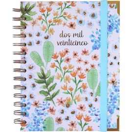 Agenda 2025 January to December - A6 (13.5x18 cm), Weekly Planner, Annual Organizer, Spanish and English, Monthly Side Index, Double Wire-o Binding - Takenote Emma