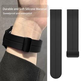 Compatible with Atheewon Smart Watch Band,Lamshaw 22mm Silicone Magnetic Watch Bands, Quick Release Soft Silicone Magnetic Buckle Sport Replacement Straps Compatible with Atheewon S10 Smart Watch