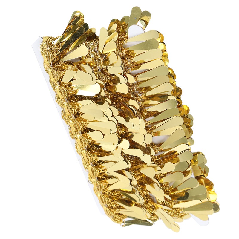 Waist Chain Gold Metal Applique Glitter Elastic Sequin Water Drop