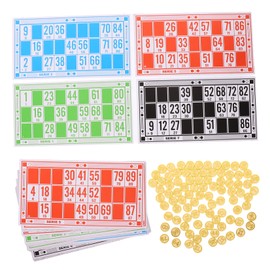 FRCOLOR 1 Set Bingo Game Set of Wooden Bingo Number Cards Chess for Family Fun Interactive Party Game Props Safe Materials for Gatherings