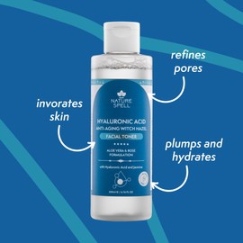 Nature Spell Witch Hazel Facial Toner, Reduces Blemishes & Tightens Pores, Infused with Hyaluronic Acid, Aloe Vera & Jasmine, 200ml