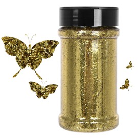 WOOGLITTER Gold Glitter, 7.05 Oz (200g), Chunky Glitter for Resin Crafts Nails Tumblers Slime Cosmetic and Festival Decoration - Gold Chunky Glitter Bulk