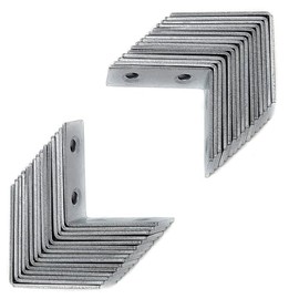Merriway BH07434 (30 Pcs) Right Angle Corner Brace Bracket Fastener With Screws, BZP Steel 40mm - Pack of 30 Pieces