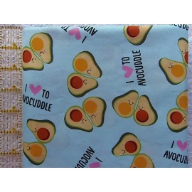 Designer Novelty NEW & HTF Designer Luxury Novelty KAWAII AVOCADO LOVE *100% Cotton FQ*