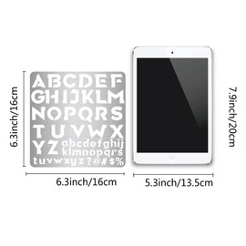 GORGECRAFT 6.3 Inch Metal Letter Stencil Stainless Steel Lettering Alphabet Symbol Painting Template Journal Tool for Painting, Wood Burning, Pyrography and Engraving