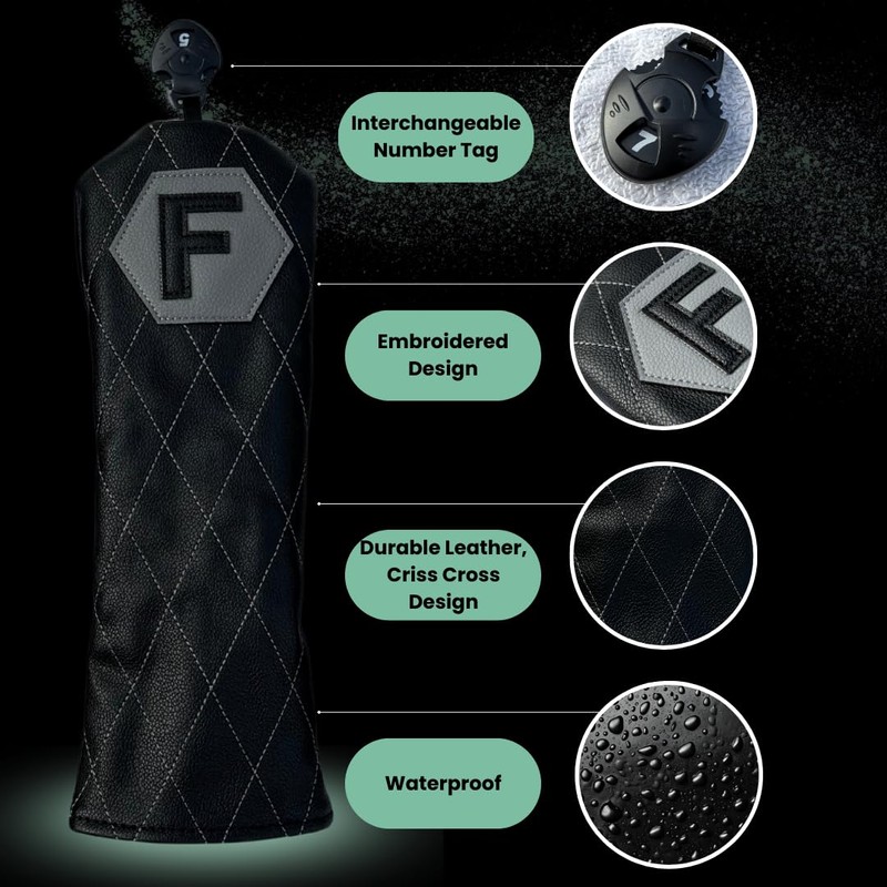 Golf Head Covers – Driver, Fairway Wood, Hybrid. Protective &