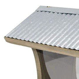 Woodlink Galvanized Roof Hanging Mount Backyard Rustic Farmhouse Tall Hopper Wild Bird Feeder with Metal Rooster Stamping, Gray