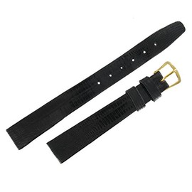 Hadley Roma LS975 13mm Ladies Black Genuine Teju Lizard Watch Band