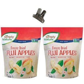 Generic Simply Nature NON-GMO Freeze Dried FUJI Apples Bundle, Includes Two (2) 1.2oz Bags and One Bag Clip (color may vary)