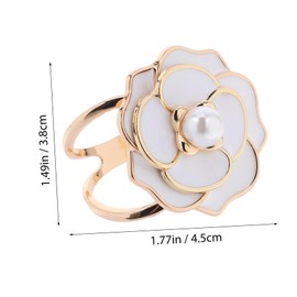 Operitacx Blumen-Schal-Ring-Clip blumenmuster Schalclip Schalringe für Damen Schalschnalle Schalringschnallen Schalringe aus Metall Schal Ringverschluss Schal-Ring-Clips Legierung Weiß