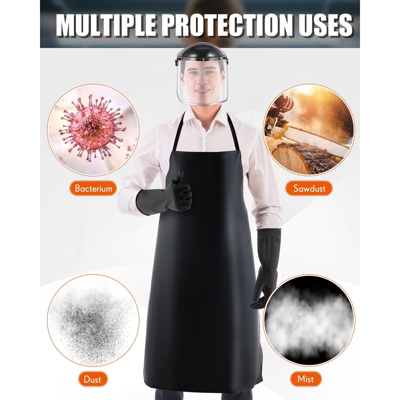 ElectricWise 3 Pack Safety Face Mask Shield with 42.5" waterproof