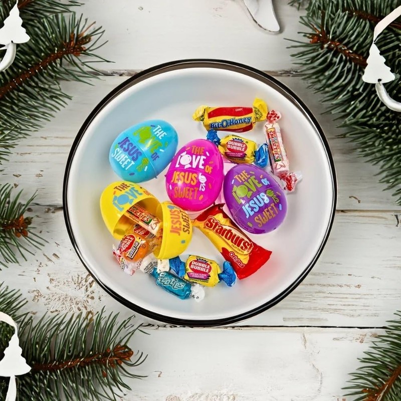 Jesus is Sweet Candy-Filled Plastic Easter Eggs - 24 Pieces