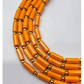 1 Strand Orange Italian Coral 18 Pieces Approx Beads Size 10 x 4 mm Shape Pipe Cut Smooth Making, Beading & Craft Supplies 7$ST03D128