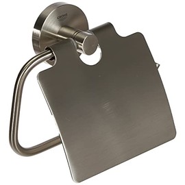 GROHE 40367DC1 | Essentials Toilet Papwer Holder w/Cover | SuperSteel, 16.7x4.4x11.9 cm