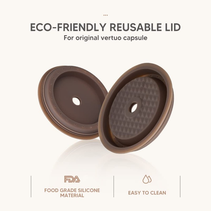Reusable Coffee Capsule Lids Discs Refillable Pod for VERTUOLINE &