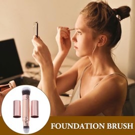 Totority Brocha De Maquillaje De Doble Punta Retráctil Mini 5.90In Para Base Y Polvos Sueltos Herramienta Portátil Para Difuminar Y Corregir Imperfecciones