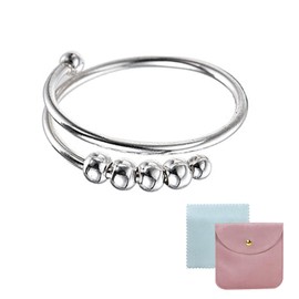 Kinretixia® Anti Stress Ring, 925 Sterling Silver, Calm Stress Ring Spinner Fidget Ring for Women, Anxiety Relief, Fashion Accessory, Perfect Gift, Jewelry