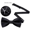 Barry.Wang Black Bow Tie Set Men Striped Silk Pre-Tied Bowtie