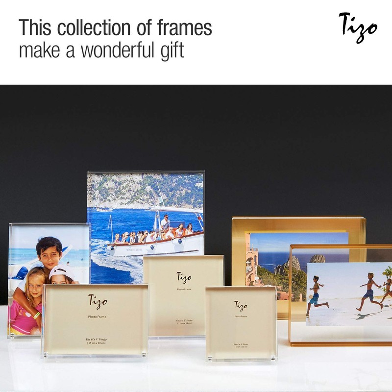 Tizo 5x7 Designer Lucite Picture Frame, 1 Inch Thick with