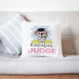 MUGFFINS JUDGE woman Cushion Padding included - in English - Koalafied - Funny gift - Pillow: cover and filling 15.7x15.7 inches