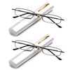 2 Packs Pocket Readers Ultra Slim Compact Tube Reading Glasses