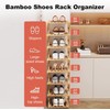 YYW Bamboo Shoe Rack for Entryway, Free Standing Shoe Racks