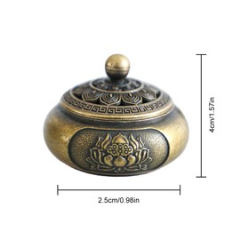 Incense Cauldron with Lid, Lotus Incense Burner Made of Alloy, Metal Incense Burner with Lid Tokaneit