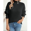 Libsorge Womens Oversized Loose Turtleneck Button Sweater Fall Winter 2024
