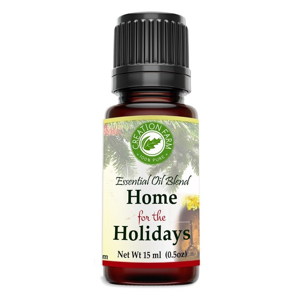 Home for the Holidays Aroma Blend 15 ml from Creation Pharm Christmas Winter Scent for Decorators, Wreaths, Pure Essential Oils with Mints Cinnamon, Pine, Orange, Clove