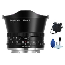 TTArtisan 7.5mm F2 APS-C Fisheye Lens 180° Ultra Wide Angle Large Aperture Manual Focus Lens for Fuji X Camera XT10 XT20 XT3 XT30 XT4 XT100 XE3 XA1 XA2 XA3 XPRO2 XS10