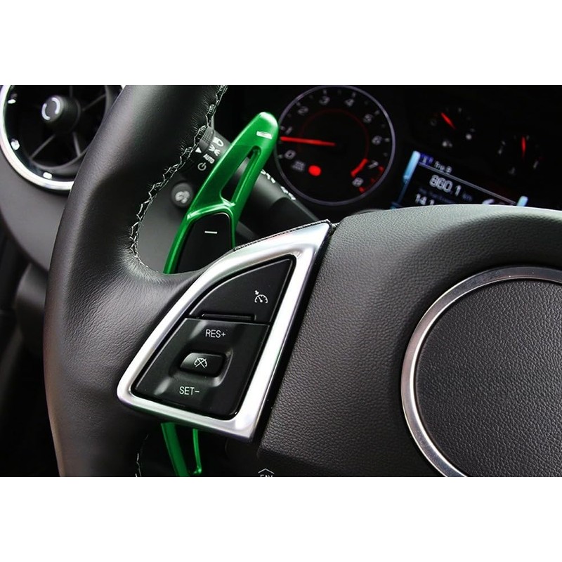 iJDMTOY Green CNC Billet Aluminum Larger Paddle Shifter Extensions Compatible