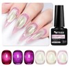 MTSSII Cat Eye Gel Nail Polish Set 8pcs Purple Pink