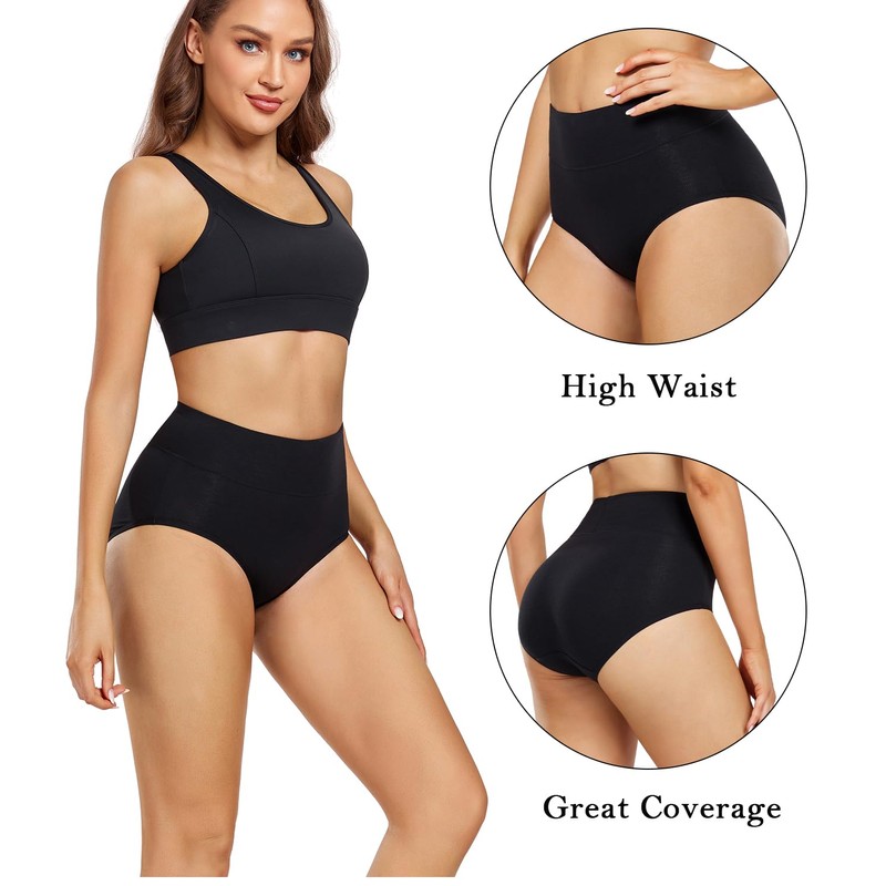 wirarpa Women's Cotton Postpartum Underwear High Waisted Ladies Panties Full