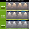 Solar Fence Lights Outdoor - 2700/4000/6000K 3 Mode, Solar Fence