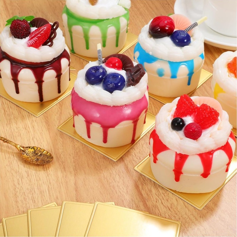 50pcs 3.54x3.3inch Mousse Cupcake Square Base Paper Cupcake
